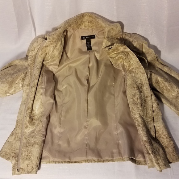 Ruffle Jacket Blazer zip Leather Look Poly Snake - Picture 6 of 8